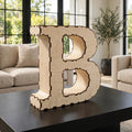 Wooden 3D Letter B CDR DXF SVG EPS AI | CNC & Laser Cut Alphabet Decor | 3D Wooden Letter Digital Cutting File