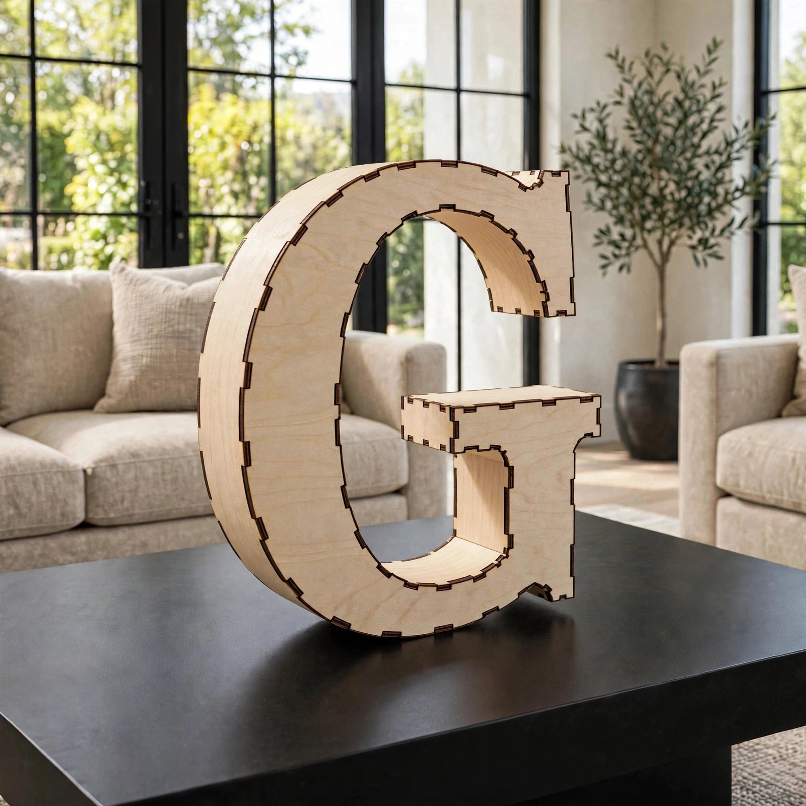 Wooden 3D Letter G CDR File | CNC Woodworking Design | 3D Alphabet Letter Cutting Template