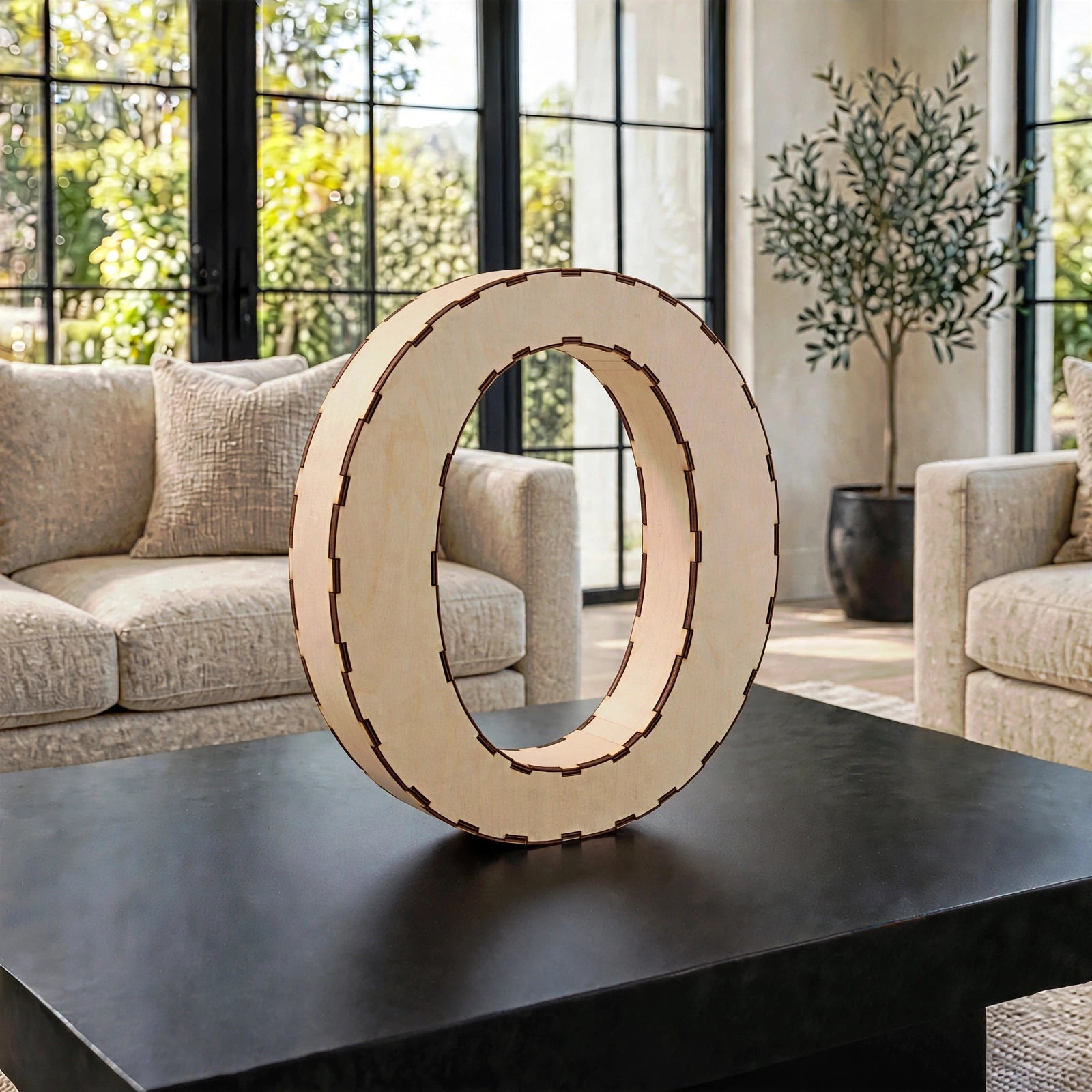 Wooden 3D Letter O CDR File | CNC Woodworking Design | 3D Alphabet Letter Cutting Template