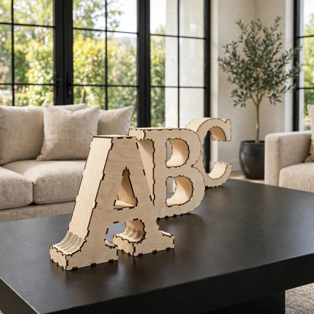 A-Z Alphabet 3D Wooden Letters CDR Bundle | CNC Woodworking Files | 3D Alphabet Letter Cutting Templates